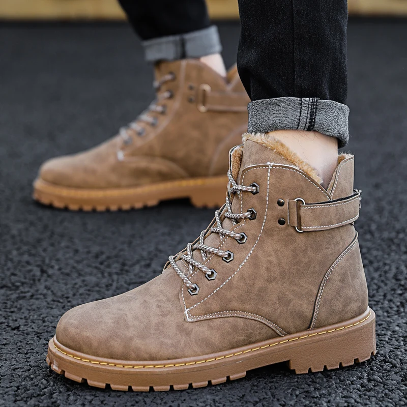 Мужские ботинки; зимние ботинки; мужские ботинки; botas hombre размера плюс 45; zapatillas hombre; повседневные ботильоны; мужские кроссовки; плюшевая теплая обувь