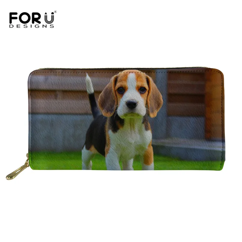 FORUDESIGNS индивидуальные Beagle длинный женский кошелек женский, Клатч кожаный женский кошелек держатель для карт сумка для денег телефона