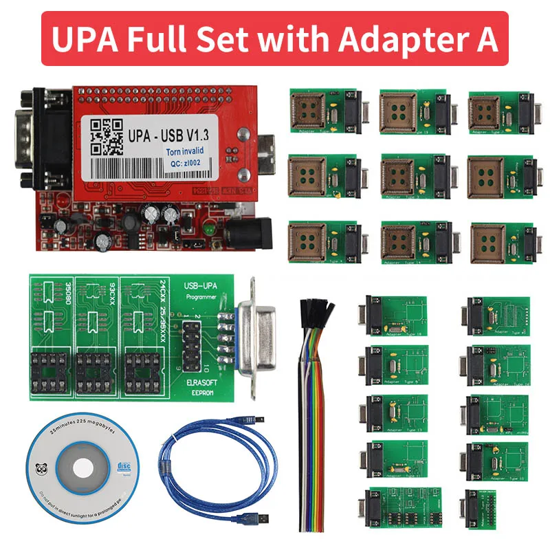 UPA Usb программатор диагностический инструмент UPA-USB ECU Программатор UPA USB V1.3 полный адаптер A B чип тюнинг инструменты последовательный программатор - Цвет: Main Unit And A