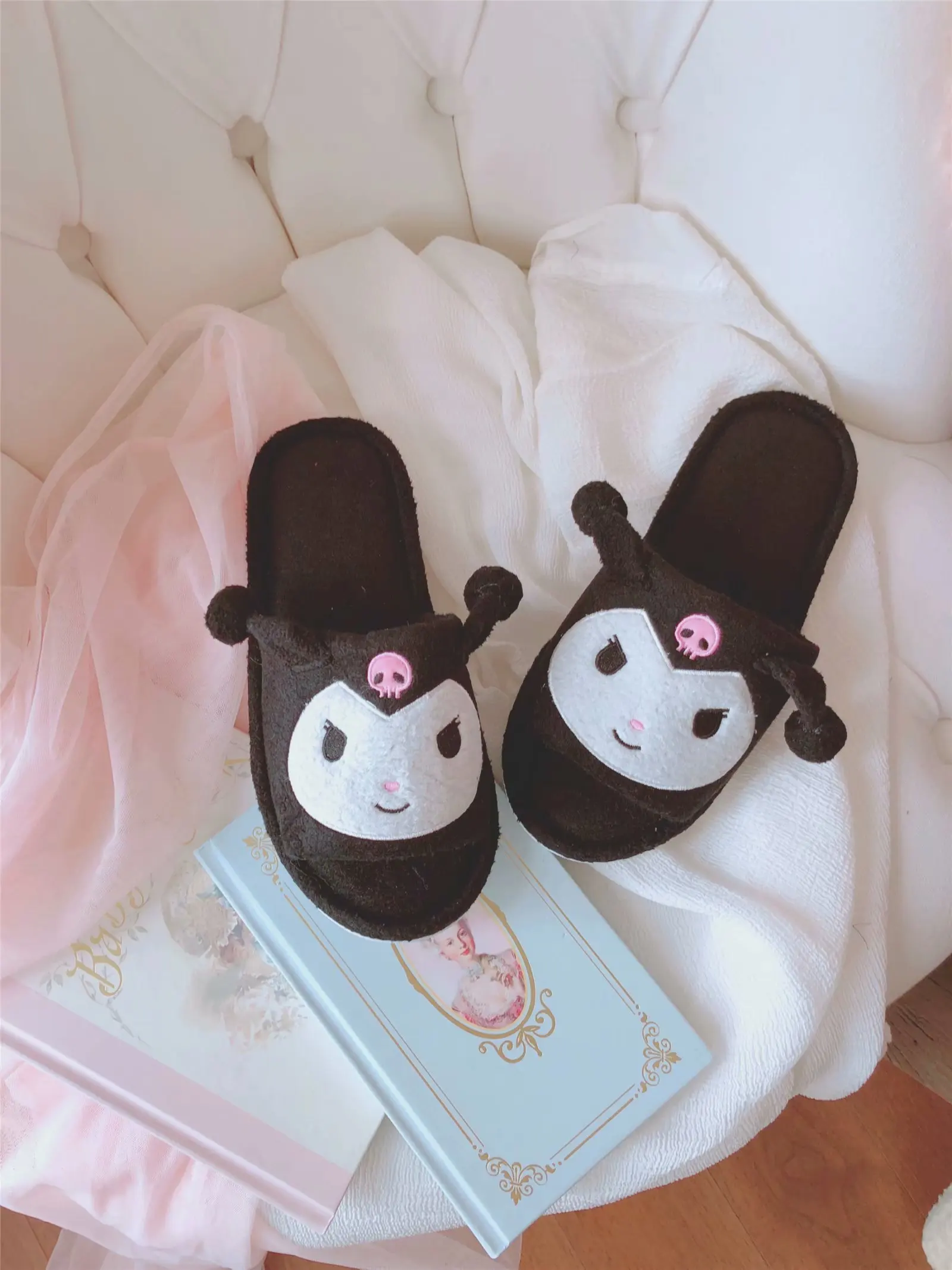 see chart IVYYE koomi Cinnamoroll; домашние тапочки с рисунком из аниме; зимняя теплая домашняя обувь; плюшевые домашние тапочки; Новинка; подарки на день рождения - Цвет: see chart