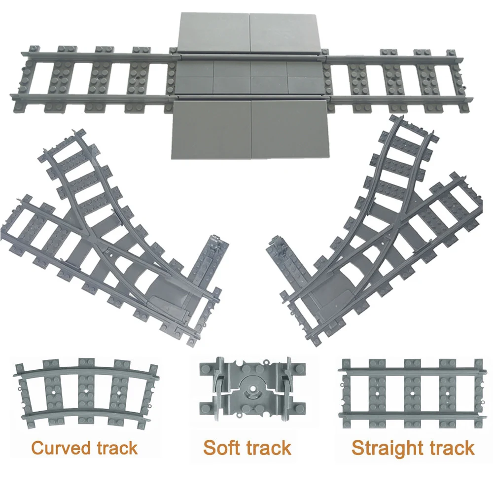 Городские поезда поезд рельс прямой и изогнутые рельсы Строительные блоки Набор Кирпичи Модель Детские игрушки совместимый основной бренд