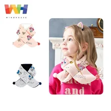 Детский зимний шарф с изображением Минни Маус из Южной Кореи; Флисовый Шарф для девочек и мальчиков; зимний ветрозащитный Теплый шейный платок