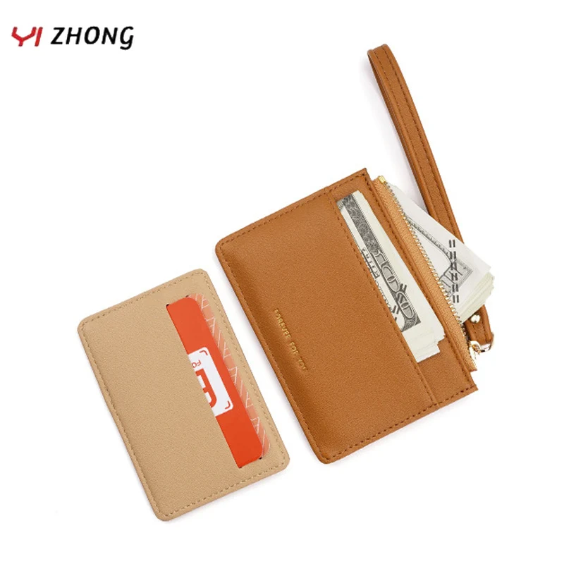 

YIZHONG Leather Card Holder Wallets for Women Detachable DualUse Id Card Holder Wallet Wristband Small Coin Purses Clutch Purse