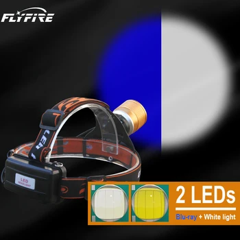 

Zoomable Led Headlight LED Headlamp 2x Cree q5 LED Bulbs White and Blue fishing light Rechargeable Lantern 18650 Head Lamp light