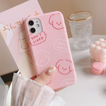 

2020 Nice Beautiful Pink Sleep Line dog Case For iPhone 11 11PROMAX 11PRO 7 8 7Plus 8Plus X XS XSMAX XR High Quality Soft Case
