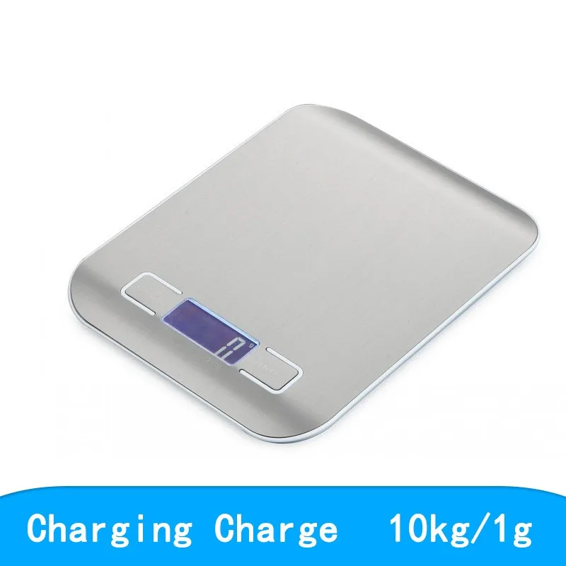DIDIHOU кухонные весы 5 кг/10 кг 1 г высокоточные цифровые весы для взвешивания продуктов с ЖК-дисплеем с подсветкой электронные весы - Цвет: Silver 10kg 1g