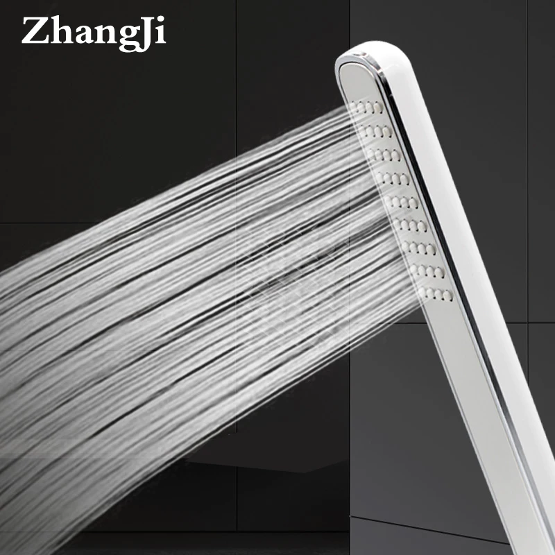 

Bar type elegant ABS hand shower head Chrome water saving white shower nozzle Silver edge covering bath rain shower heads ZJ040