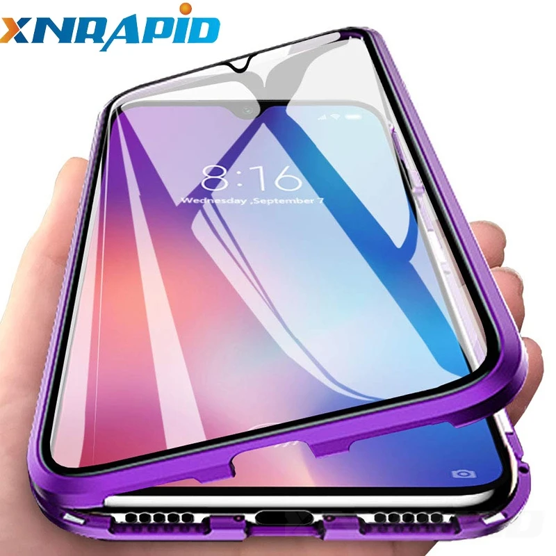 

Double Sided Tempered Glass Phone Case for Xiaomi Mi A3 A3Pro A3Lite Magnetic Adsorption Metal Phone Back Cover Mi A3 Case