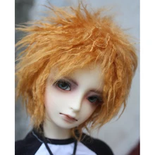 BJD плюшевый парик короткий золотой для 1/4 1/3 1" 24" высокий BJD кукла MSD SD DK DZ AOD DD кукла