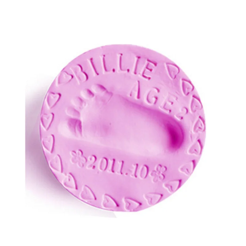 Ребенок отпечаток ноги глиняная игрушка воздушная сушка мягкая глина отпечаток набор сувенир «сделай сам» подушечка с чернилами для отпечатков младенцев лапы печати Pad T2211 - Цвет: pink