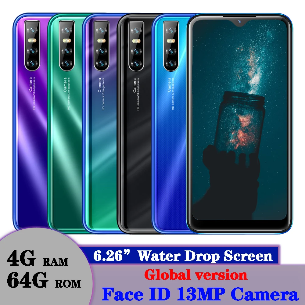 4GB RAM 64GB ROM A71 Face id unlocked 13MP 6.26inch Water Drop Screen Quad Core Smartphone Mobile Phone Cheap Celulares Android | Мобильные