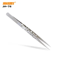JAKEMY безопасный Пинцет из нержавеющей стали со специальным отверстием безопасный Пинцет из нержавеющей стали для ремонта электроники ручные инструменты