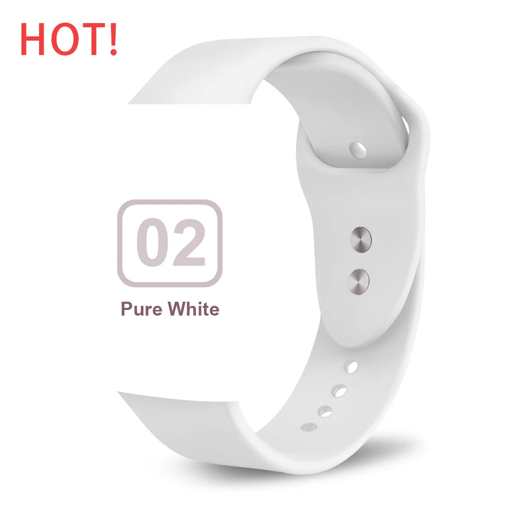 Силиконовый ремешок для Apple Watch 38 мм 42 мм iwatch 5 ремешок 44 мм 40 мм спортивный браслет резиновый ремешок для iwatch 4 3 2 1 - Цвет ремешка: White