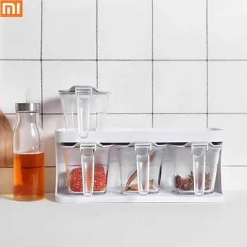 

Xiaomi Kitchen Drawer Seasoning Box Set Three Compartments Stackable Transparent Box Visible Dust-proof Lock Easy Access