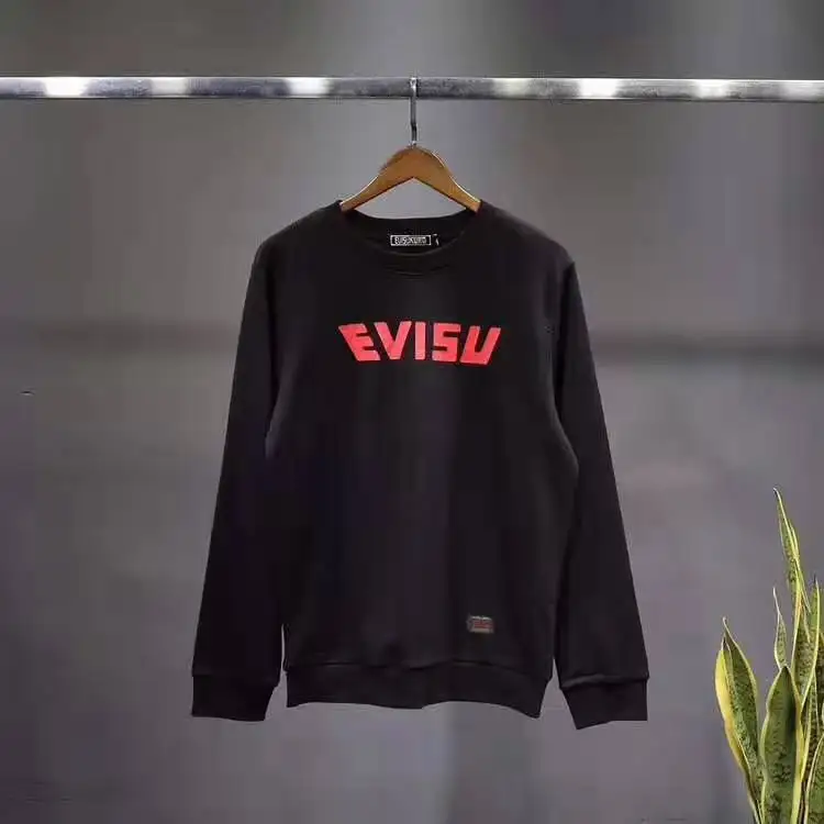 Осенне-зимний мужской Повседневный свитер Evisu теплая дышащая модная одежда с длинными рукавами для влюбленных мужчин и женщин