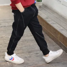 2115 детская одежда; повседневные брюки для мальчиков; сезон весна-осень; Новинка года; стильные детские спортивные брюки в ковбойском стиле; Цвет белый; большие размеры