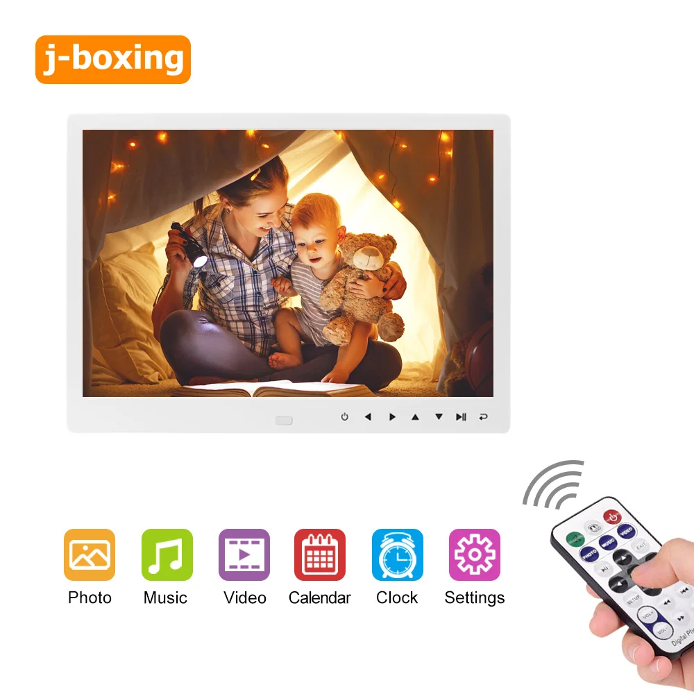 US $78.32 12 Inch LCD HD Digital Photo Frame Portable Electronic Album Photo Music with 800x1280 Touch Screen with 32gb pen drive white