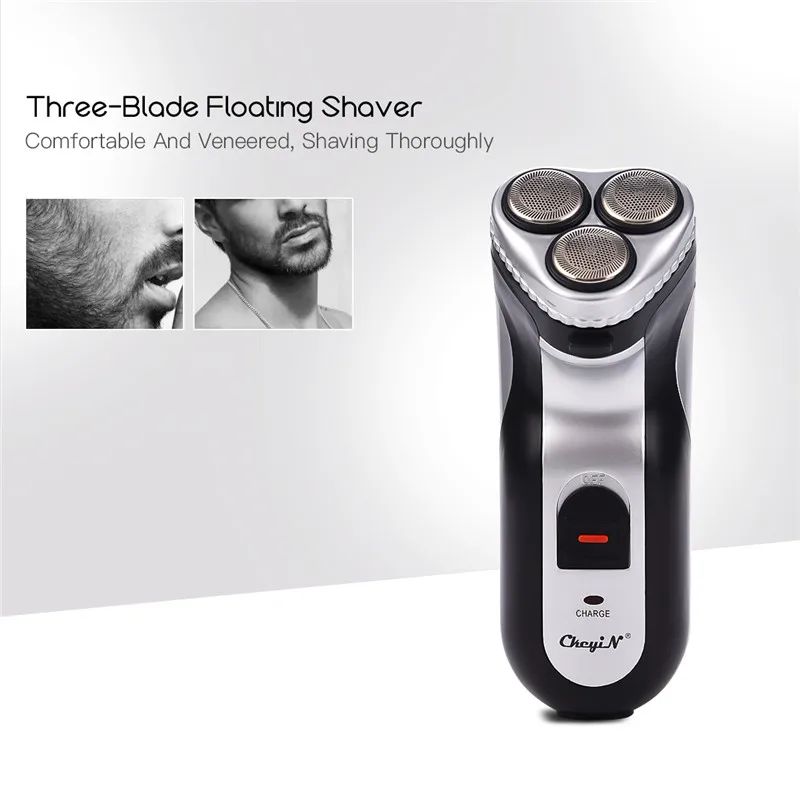 

CkeyiN Rotating Electric Shaver Face Care Beard Trimmer Powerful 3 heads floating blade self-sharpened Razor Shaving Machine