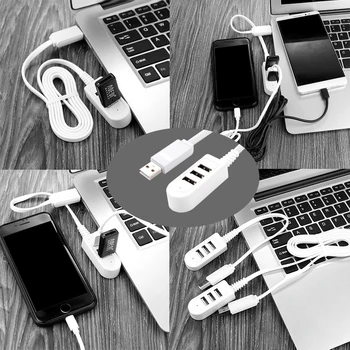 

New Mini-USB 3usb Multi-function 3A Charger Converter Extension Line Expansion Multi-port HUB Hub Mini Usb Mini-USB Dropshipping