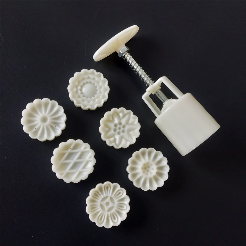50 г 3D китайские лунные формы для тортов пластиковые Mooncake набор форм Ручной пресс