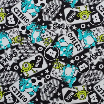

1 yard Cotton Poplin Fabric - Monster, Sully and Mike (width=140cm)