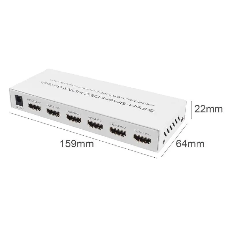ALLOYSEED 5x1 Переключатель HDMI 5 вход 1 выход 5 порт 4K HDR HDMI Переключатель Селектор сплиттер адаптер для PS3 PS4 Xbox tv Box