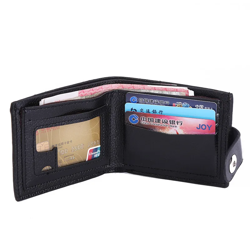 

Men Short Wallet Pu Large Capacity Multi Card Bit Casual Business Magnetic Snap Hinge Purse Wallet