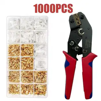 

Non-slip Wire Terminals Crimping Pliers Tool With 1000 Pcs Male/Female Wire Spade Connectors Terminals Crimper Clamp Tool Kit