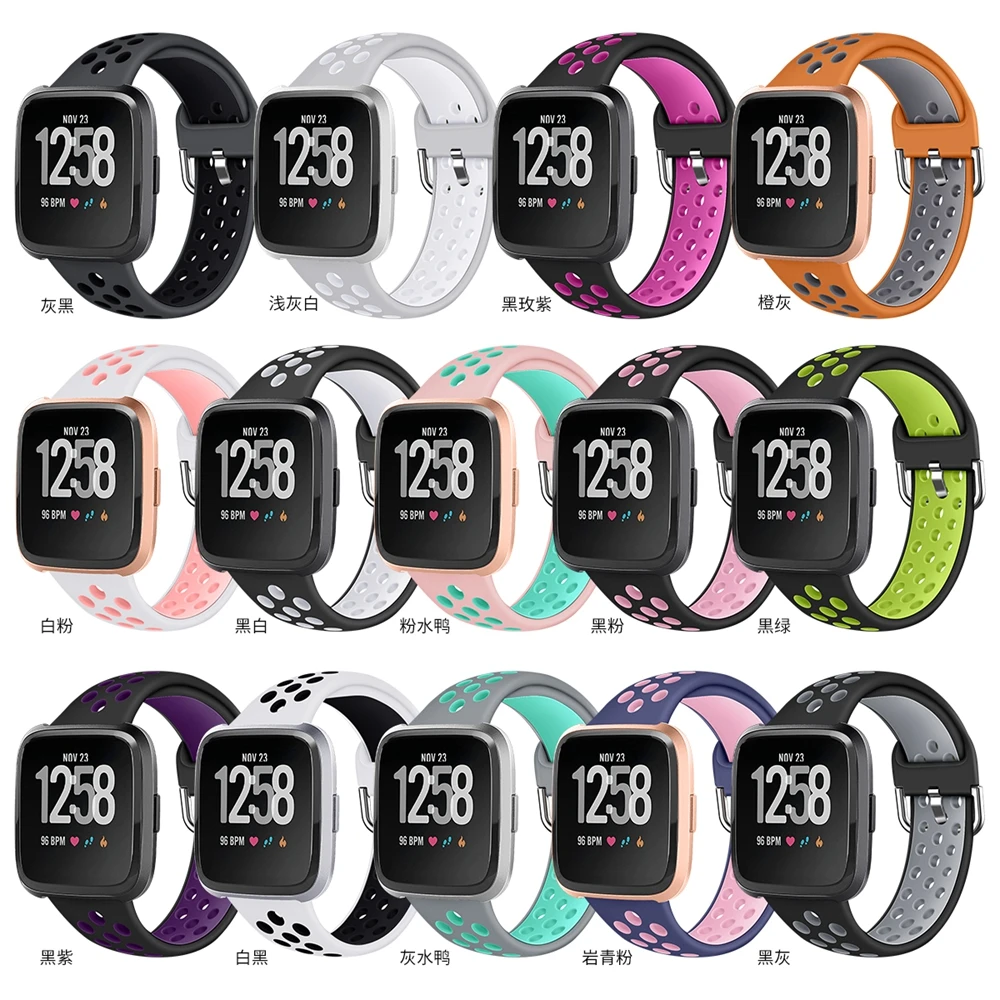 

Hangrui For Fitbit versa strap silicone TPU wrist strap For Fitbit versa lite wristbands sport breathable bracelet Smart watch