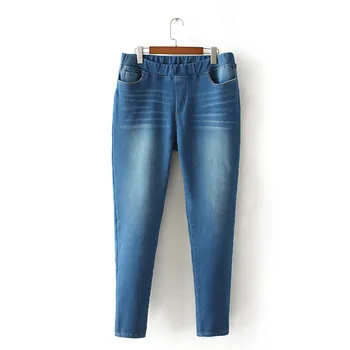 

Plus size 5XL Stretch Denim Pants Women Spring Summer High waist Jeans Pencil Pants Oversize Casual Trousers Long Jeans G1008