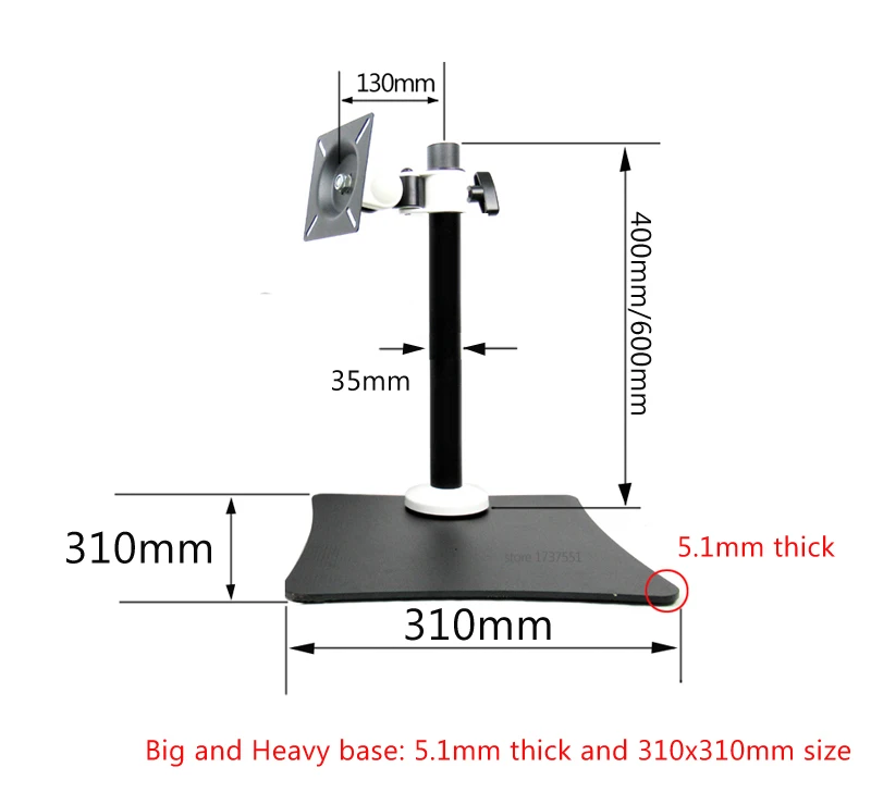 DL-TS300-40BL Поворотная большая стальная подставка для монитора 1"-27" ЖК-кронштейн для монитора 10кг компьютерная настольная подставка