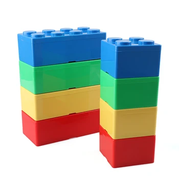 

1PC Building Block Shapes Storage Box Plastic Saving Space Boxes Desktop Container Superimposed Handy Office House Organizer
