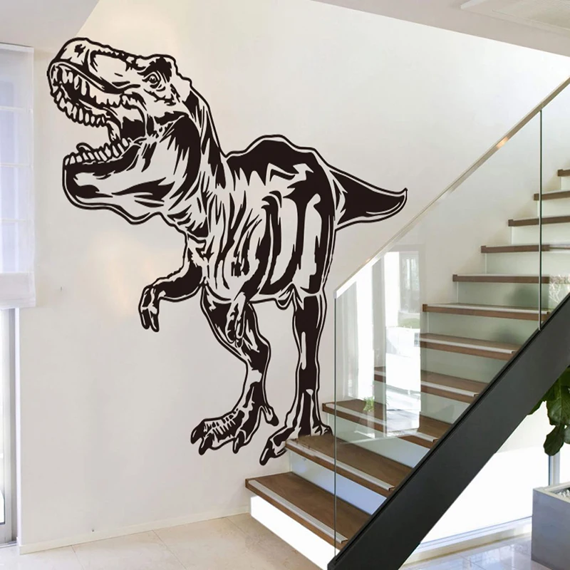 Huge T-Rex Dinosaur Jurassic Park World Wall Sticker Living Room Bedroom Tyrannosaurus Rex  Dino Animal Wall Decal Kids Room Vin (1)