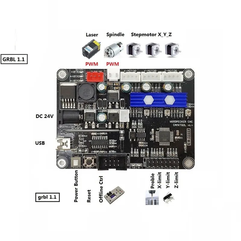 Мини станок с ЧПУ Diy 3 осевой фрезерный для печатных плат лазерная гравировка по