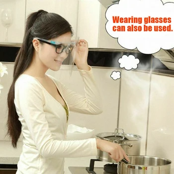 

5pcs Useful Oil-Splash Proof Mask Cooking Transparent Face Protective Shield Kitchen Gadget Tool House Clean Dust Proof Mask