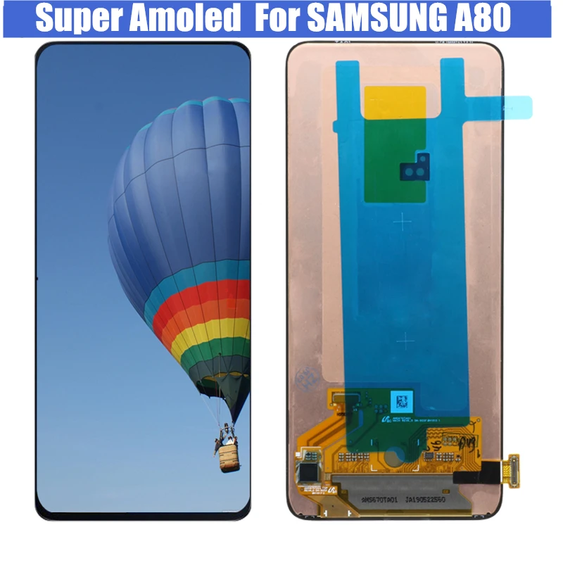 

100% SUPER AMOLED 6.7'' LCD Display For Samsung Galaxy A80 A805 SM-A805F Touch Screen Digitizer Assembly