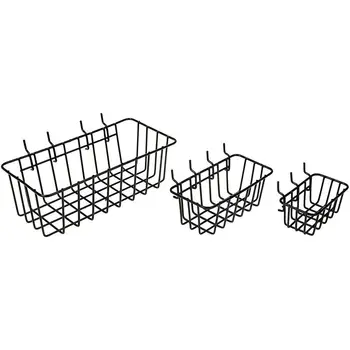 

Wrought iron tool storage basket family storage metal basket,Pegboard Basket Set of 3