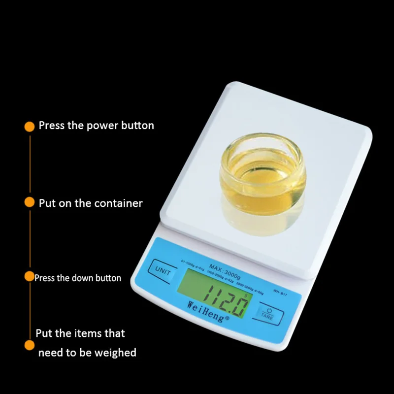 0.01/0.1g Precision LCD Digital Scales 500g/1/2/3kg Mini Electronic Grams Weight Balance Scale for Tea Baking Weighing Scale