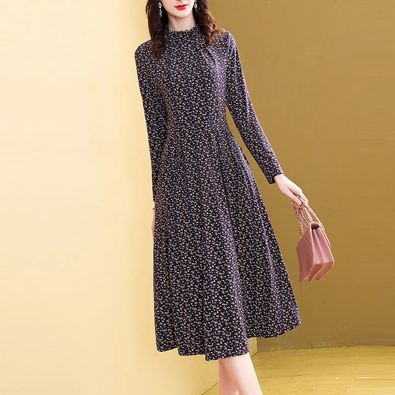 

Europe And America Spring Underwear Base Dress 2020 WOMEN'S Dress New Style Spring Elegant Long Floral Nobility Long Skirts