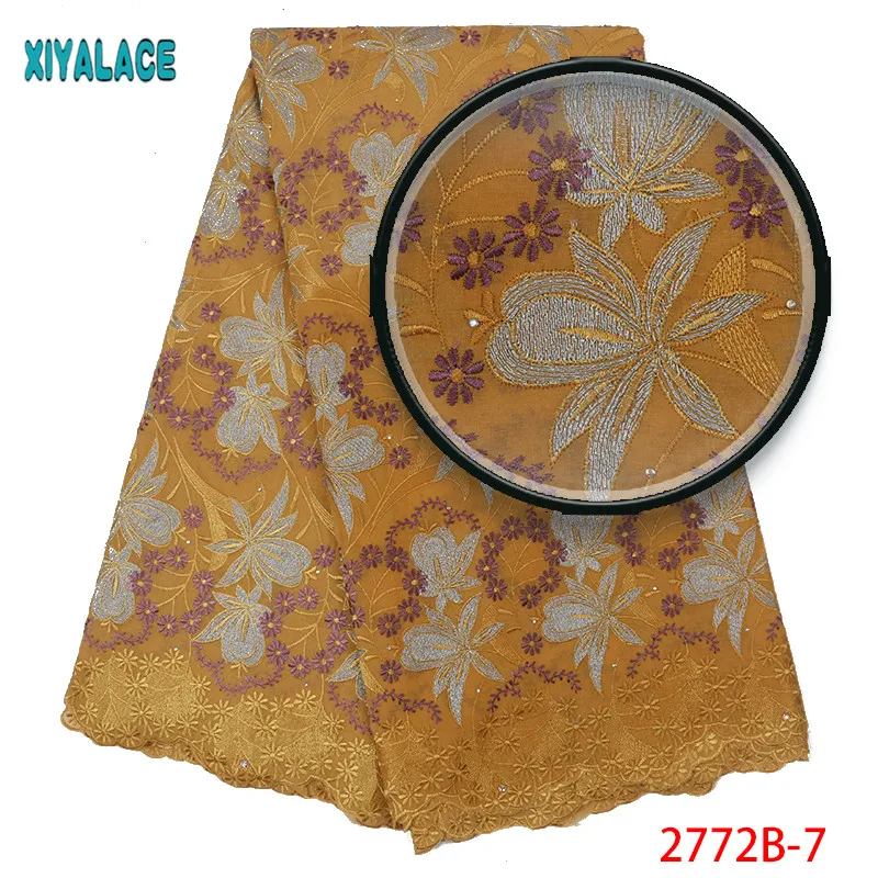 Swiss Voile Lace In Switzerland Cotton Lace High Quality Embroidery African Dry Lace Fabric For Nigeria Man Lace Fabric QF2772B