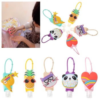 

30ml Cute Silicone Cartoon Portable Travel Mini Bottle Portable Gel Silicone Hand Sanitizer Removable Bottle Cover Random Colors