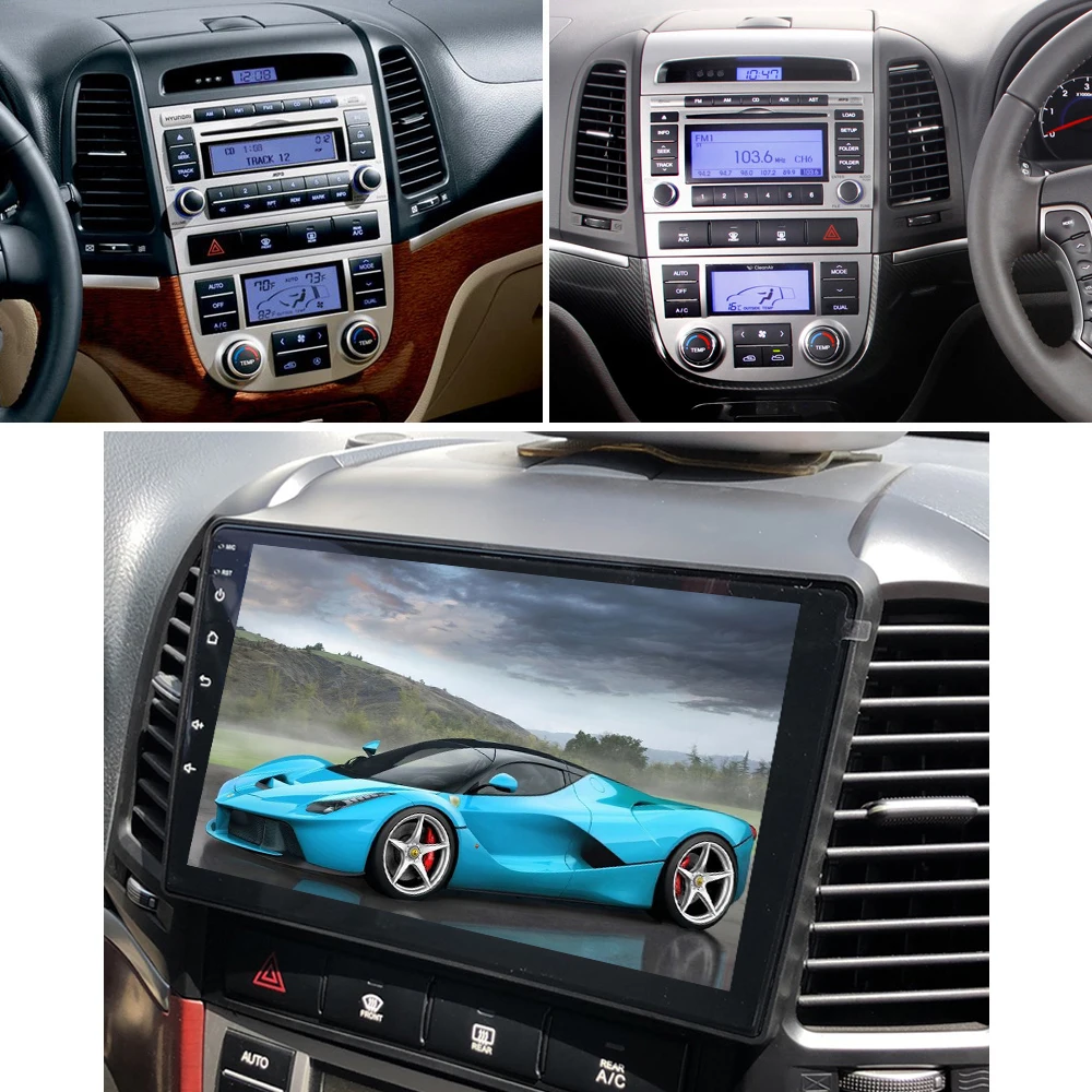 Sinosmart Android 8,1 автомобильный радиоприемник с навигацией GPS для hyundai santa Fe 2006- 2din 2.5D ips/QLED экран