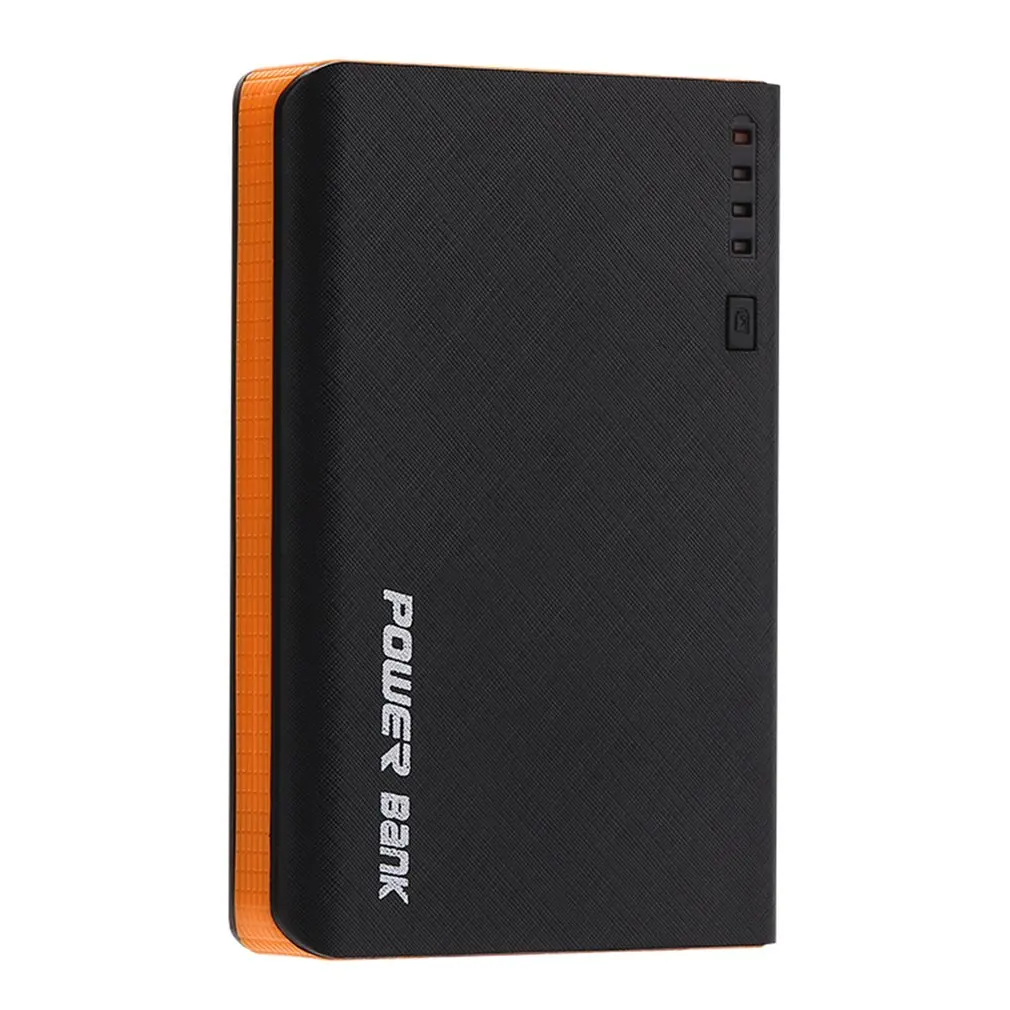 orang Наборы для самостоятельной сборки, внешний аккумулятор, корпус, 4 usb порта, сварочный внешний аккумулятор, зарядное устройство, чехол модуль pcba power ed By 4 шт, 18650 батареи - Цвет: orang