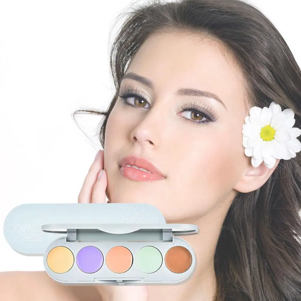 

5 Colors Makeup Color Corrector Full Cover Corretive Circles Dark Long Contouring Makeup Concealer Palette Fashion Lasting W7E4