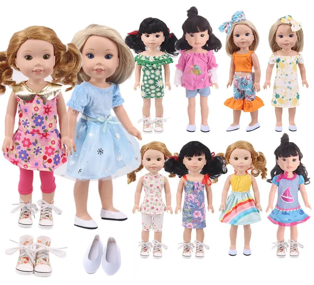 Doll Various Clothes Dress Shoes Boots 5 Cm Canvas Shoes Boots For 14.5 Inch Nancy Wellie Wisher American Doll Generation Girl`