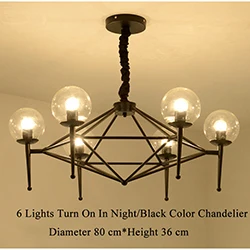 6 lights Black Современные скандинавские подвесные светильники железная люстра подвесной светильник украшение дома для столовой спальни магазин бар - Цвет абажура: 6 lights Black