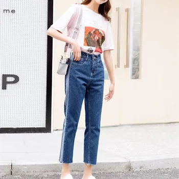 

Vintage High Waisted Straight Jeans Pockets Women Casual Solid Denim Pants Streetwear Loose Trousers