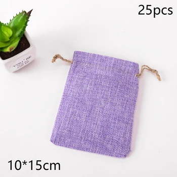 

25pcs Linen Drawstring Jewelry Beads Necklace Storage Bag Pouch For Storing Beads And Other Jewelries, Gift, Makeup, Candy, Wed