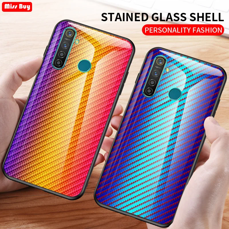 Чехол из углеродного волокна для OPPO Realme 5 Pro чехол закаленного стекла Realme5 5Pro Realme5Pro
