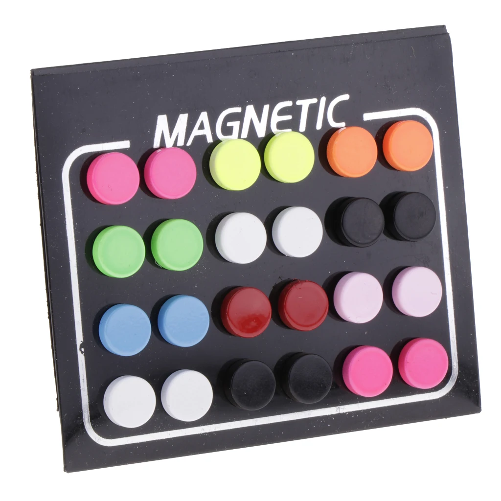 12 Pair 8mm Mix Color 8mm Round Magnetic Stud Earrings for Kids Teen Girls Womens